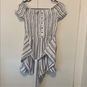 Striped Off-Shoulder Romper